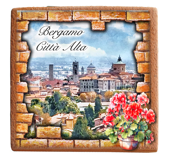 CALAMITA MAGNETE MATTONCINO QUADRATO TERRACOTTA