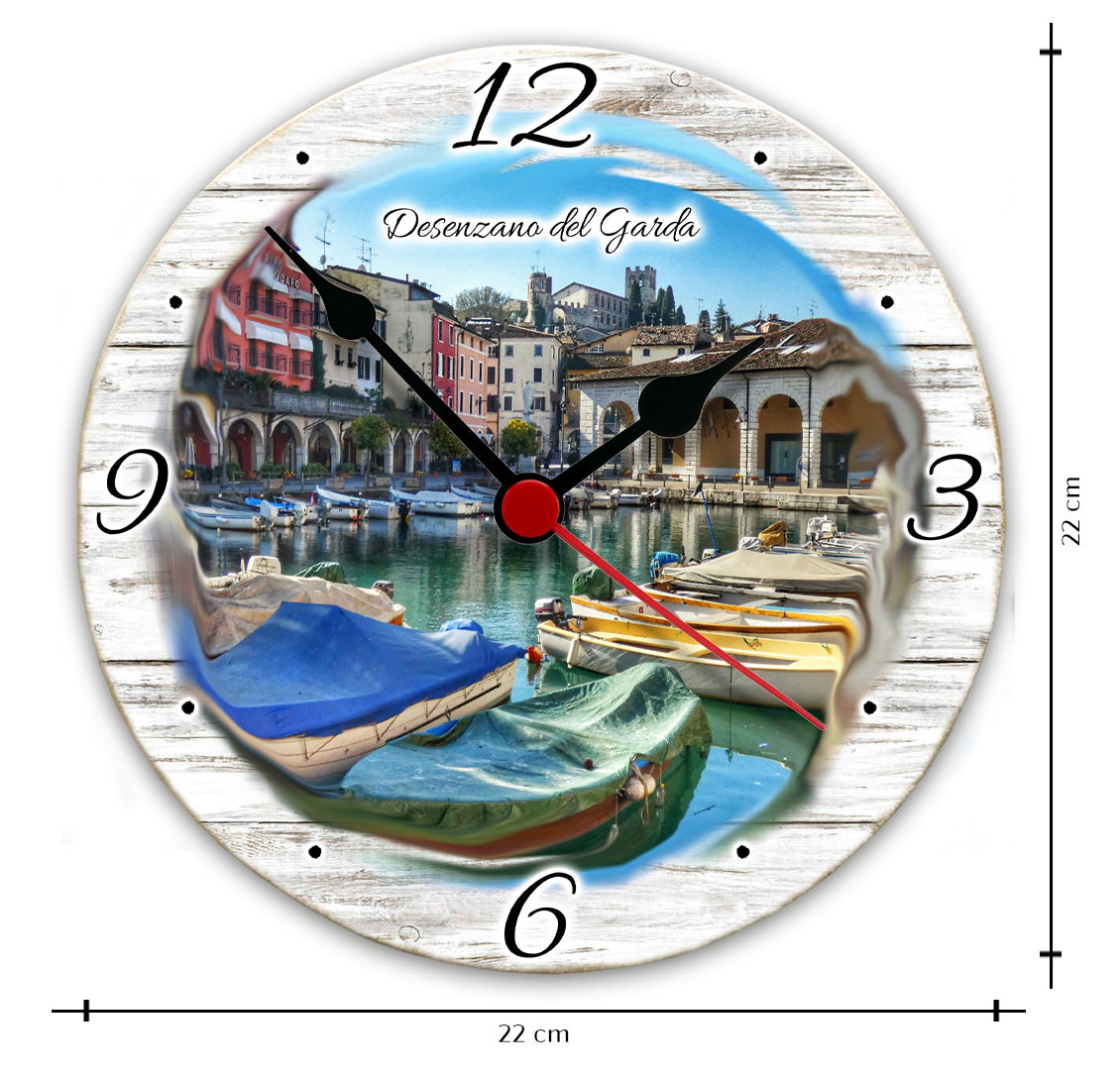 OROLOGIO LEGNO SOUVENIR SHABBY DA MURO ROTONDO
